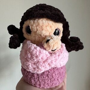 Handmade Crochet mama & baby music plushy